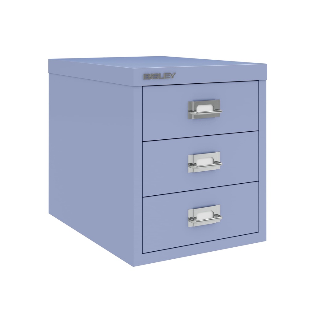 Vista en tres cuartos del fichero multicajones Bisley H123NL en color lila