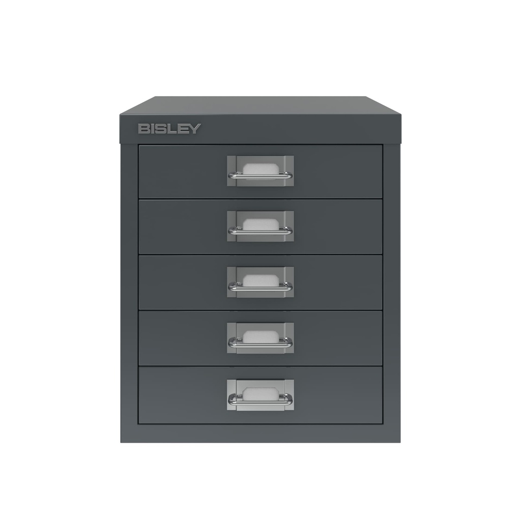 Vista frontal del fichero multicajones Bisley H125NL en color antracita