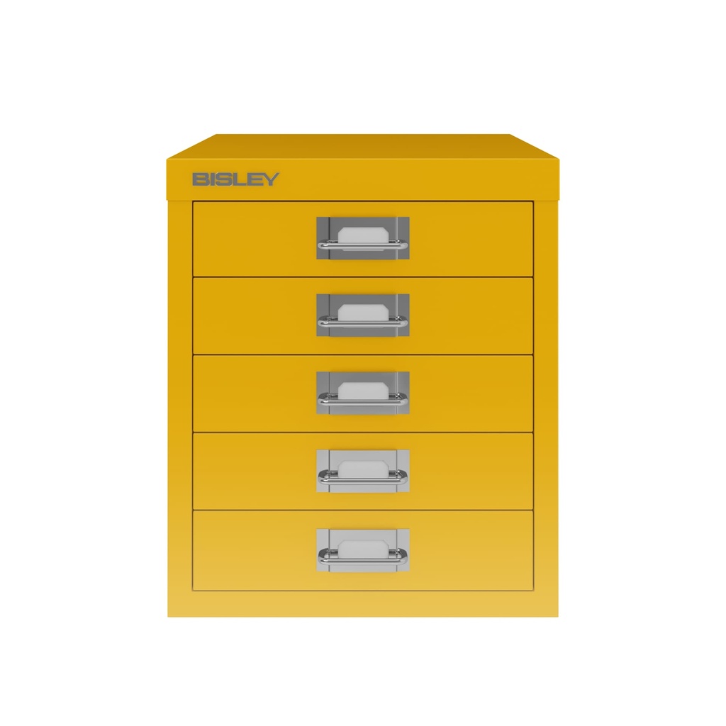 Vista frontal del fichero multicajones Bisley H125NL en color amarillo