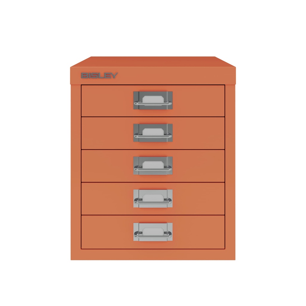 Vista frontal del fichero multicajones Bisley H125NL en color coral