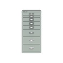 Vista frontal del fichero multicajones Bisley H298BNL en color gris plata metalizado