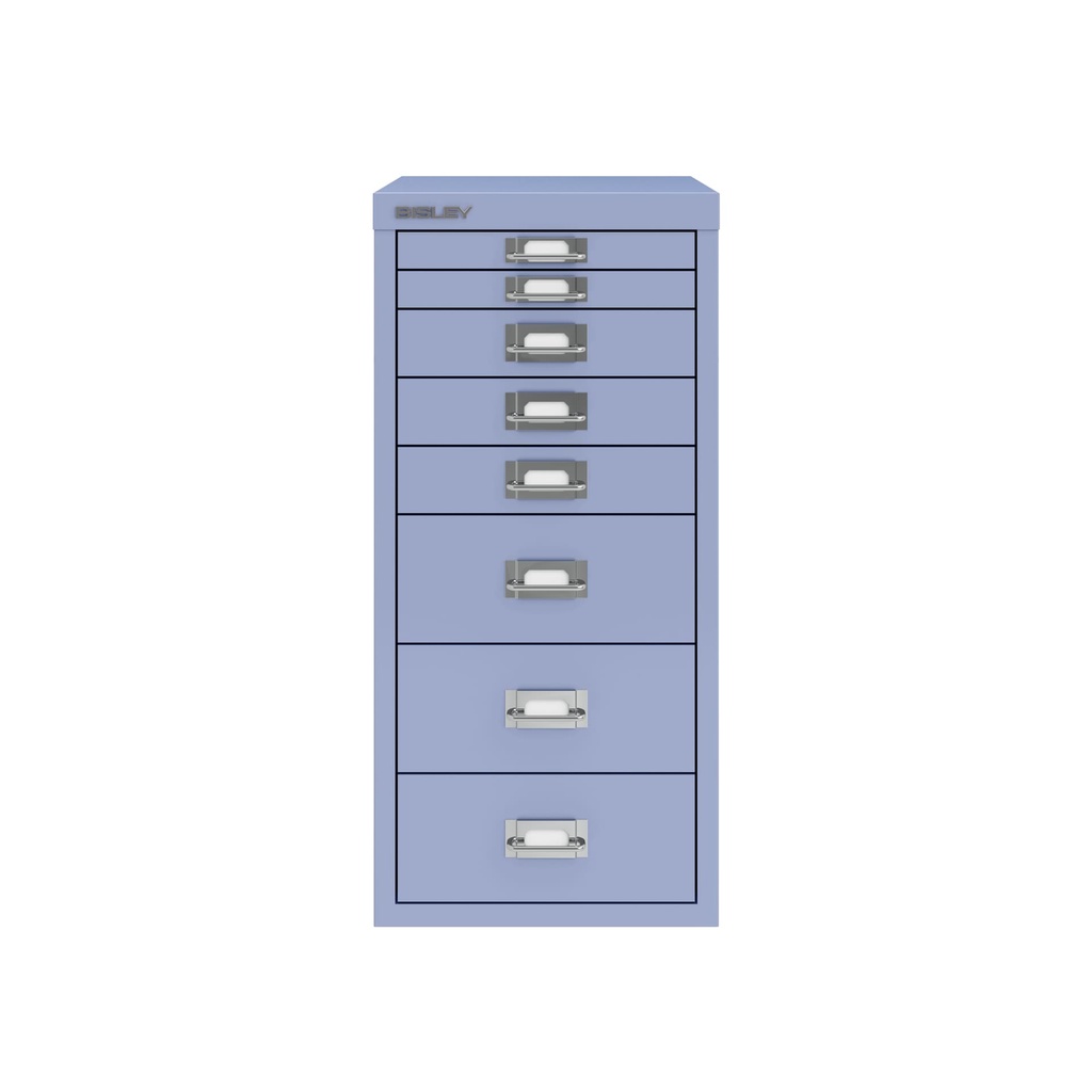 Vista frontal del fichero multicajones Bisley H298BNL en color lila