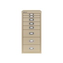 Vista frontal del fichero multicajones Bisley H298BNL en color beige