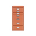 Vista frontal del fichero multicajones Bisley H298BNL en color coral