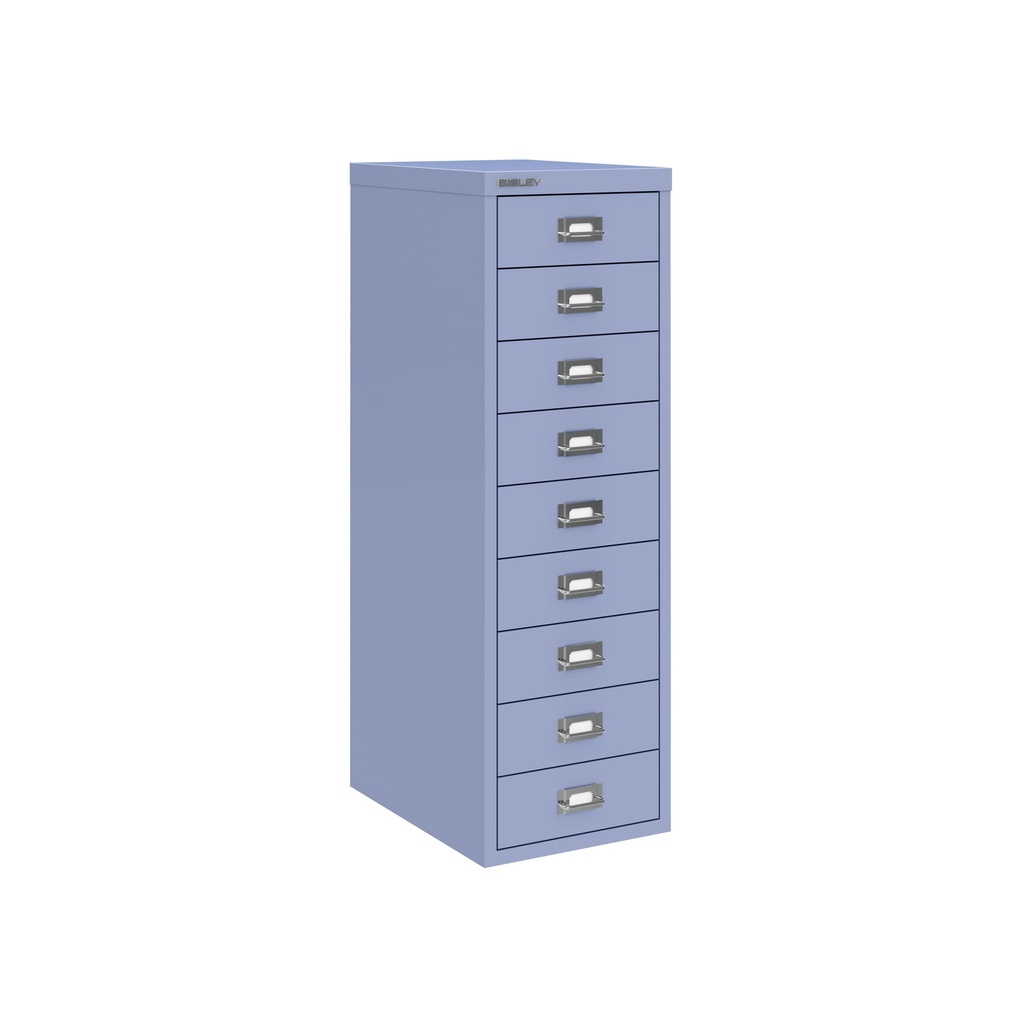 Vista en tres cuartos del fichero multicajones Bisley H399NL en color lila