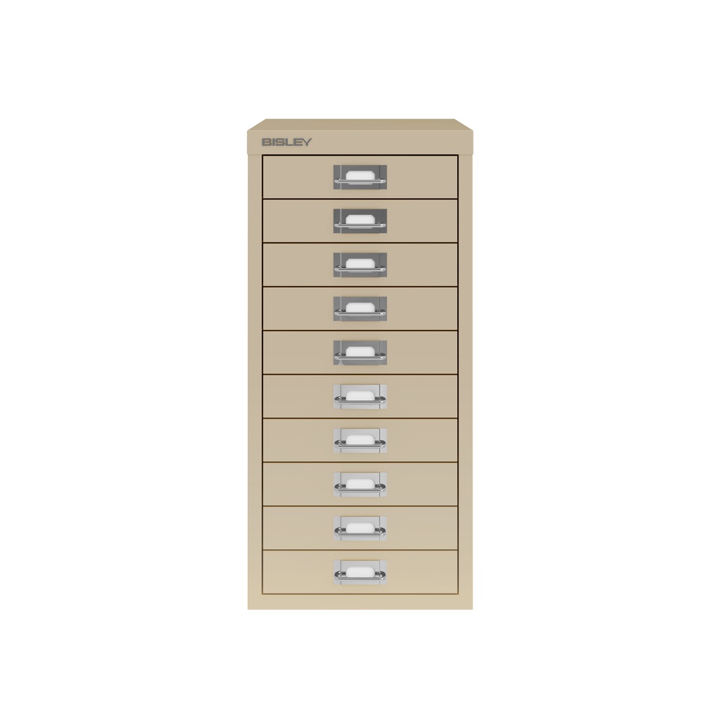 Vista frontal del fichero multicajones Bisley H2910NL en color beige