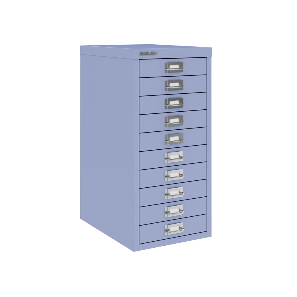 Vista en tres cuartos del fichero multicajones Bisley H2910NL en color lila