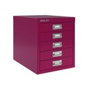 Cajonera Bisley MultiDrawers con cinco cajones sobremesa en color rosa morado Berry