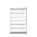 Archivador con tres cajones personales y uno de archivo de carpetas blanco