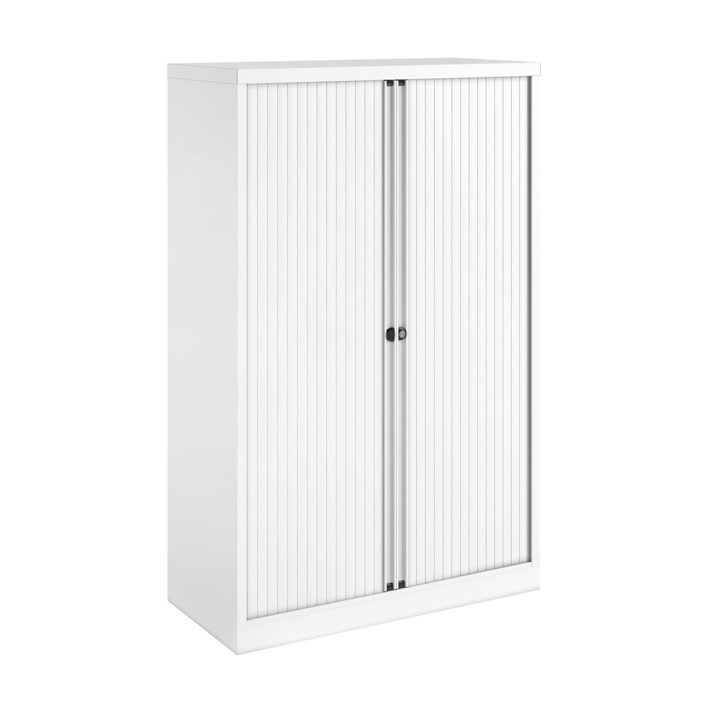 Armario con doble puerta persiana Bisley Essentials en color blanco