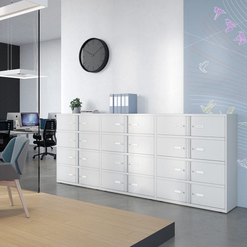 Taquilla multicompartimentos Bisley Essentials blanca en color blanco