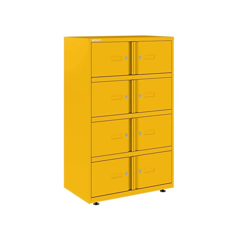 Taquilla metálica multicompartimentos Bisley Essentials en color amarillo