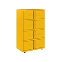 Taquilla metálica multicompartimentos Bisley Essentials en color amarillo