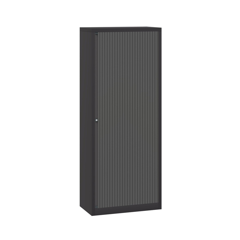 Armario metálico de persiana Bisley EuroTambour en color gris oscuro antracita