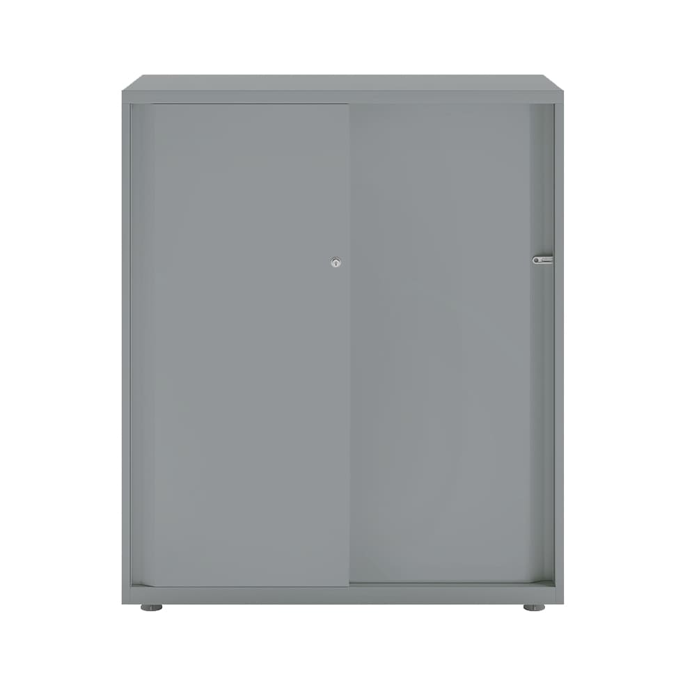 Armario color plata metálico de diseño Bisley Glide con puertas correderas lisas