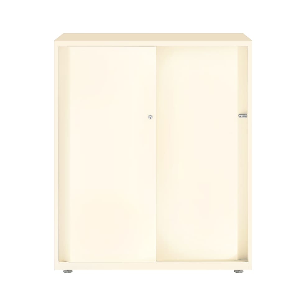 Armario color blanco metálico de diseño Bisley Glide con puertas correderas lisas