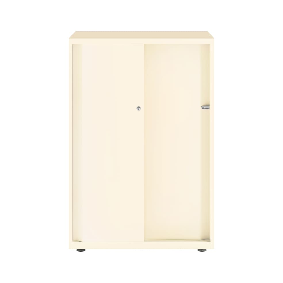 Armario color blanco metálico de diseño Bisley Glide con puertas correderas lisas