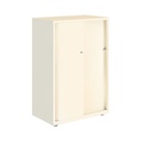 Armario color blanco metálico de diseño Bisley Glide con puertas correderas lisas