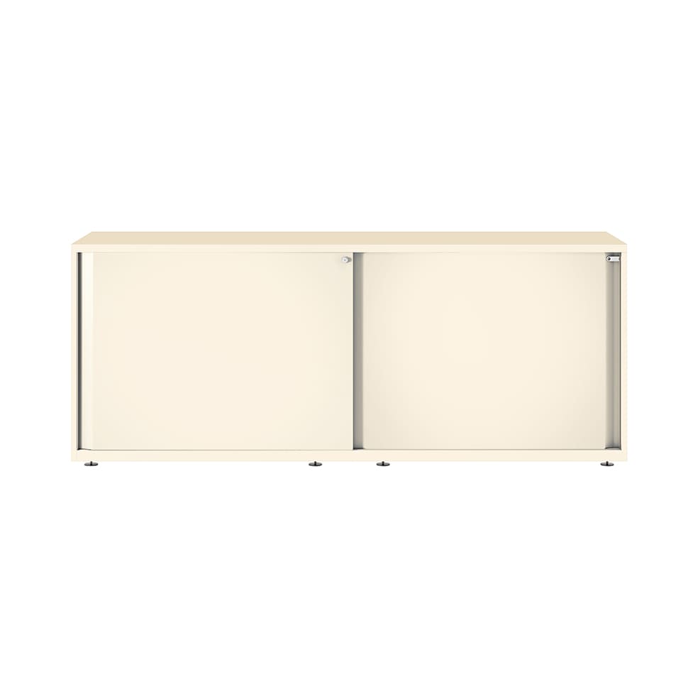 Armario color blanco metálico de diseño Bisley Glide con puertas correderas lisas