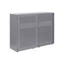 Armario color plata metálico de diseño Bisley Glide con puertas correderas perforadas