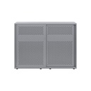 Armario color plata metálico de diseño Bisley Glide con puertas correderas perforadas