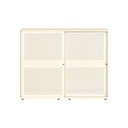 Armario color blanco metálico de diseño Bisley Glide con puertas correderas perforadas