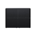 Armario color negro metálico de diseño Bisley Glide con puertas correderas perforadas