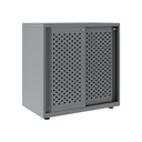 Armario color plata metálico de diseño Bisley Glide con puertas correderas perforadas