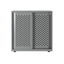 Armario color plata metálico de diseño Bisley Glide con puertas correderas perforadas