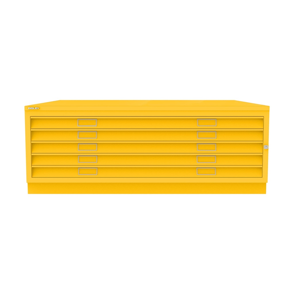 Archivador de planos metálico Bisley en color amarillo