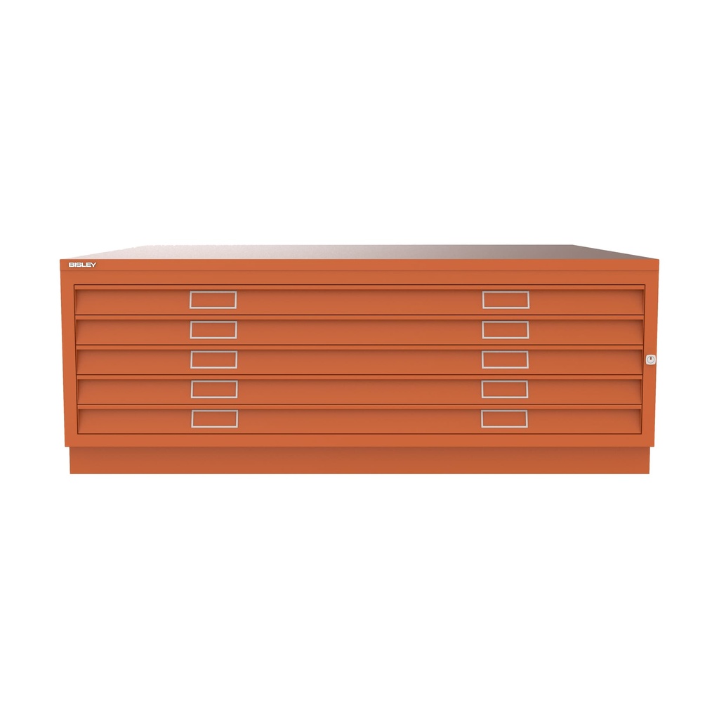 Archivador de planos metálico Bisley en color naranja