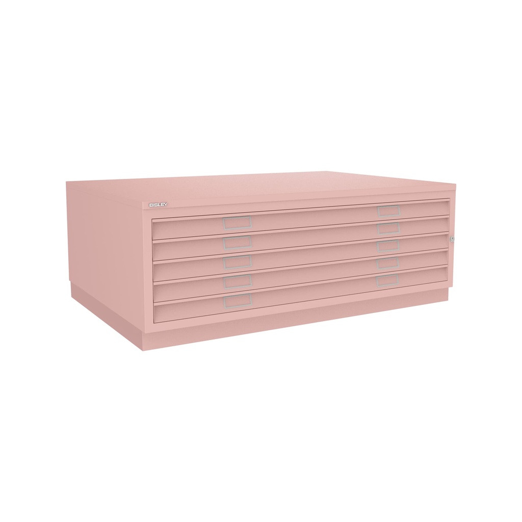 Archivador de planos metálico Bisley en color rosa palo