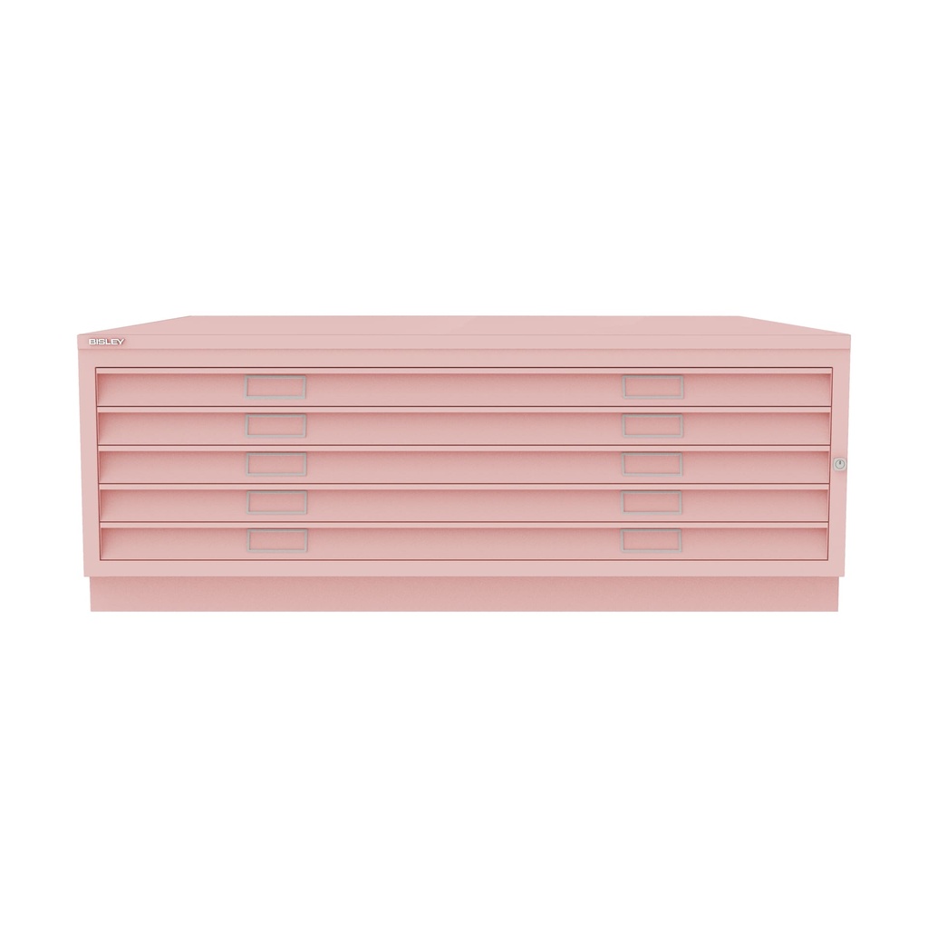 Archivador de planos metálico Bisley en color rosa