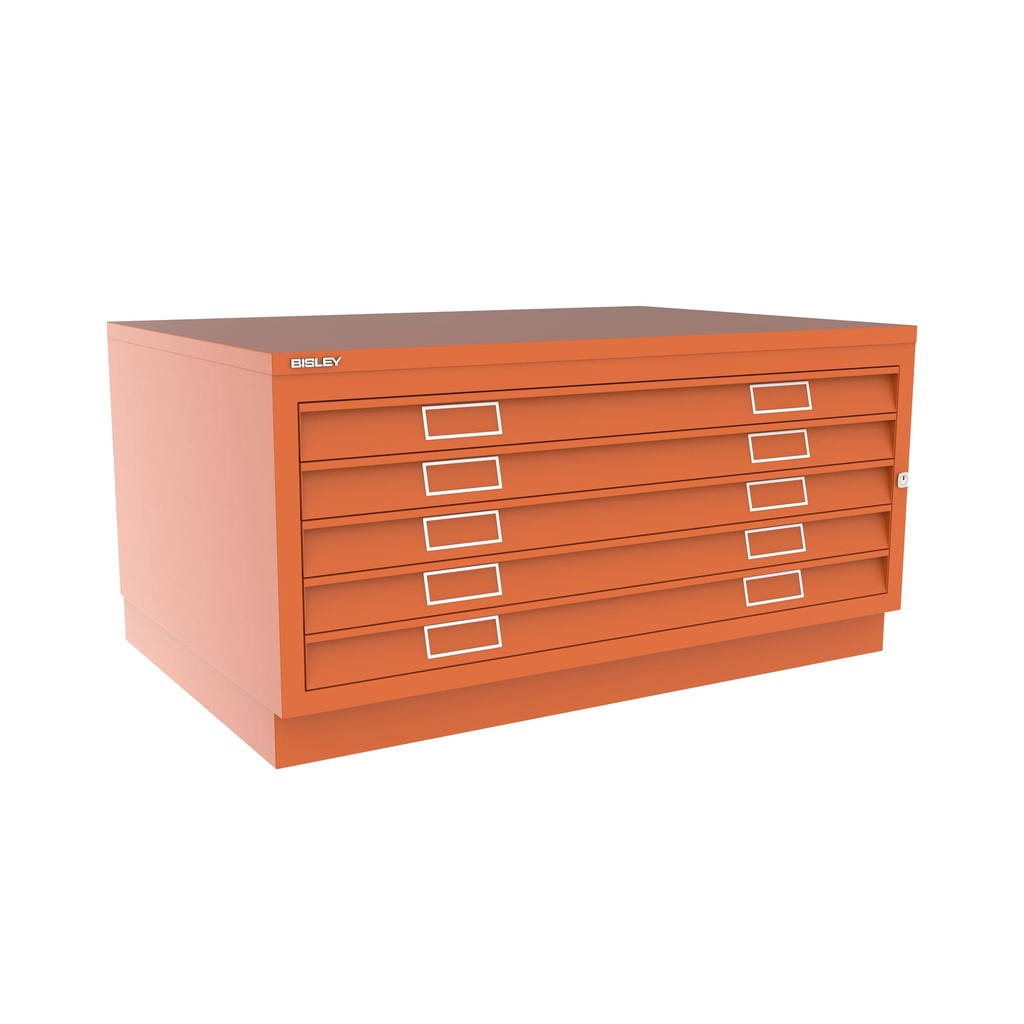 Archivador de planos metálico Bisley en color naranja