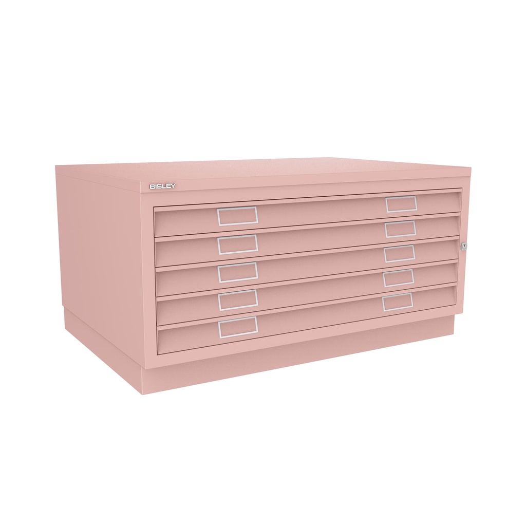 Archivador de planos metálico Bisley en color rosa palo