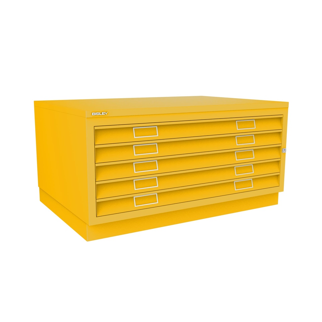 Archivador de planos metálico Bisley en color amarillo girasol
