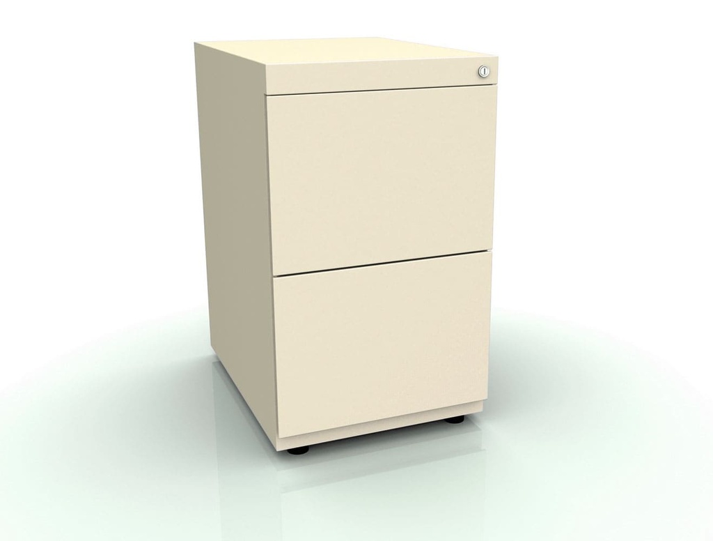 Cajonera fija Bisley Note con 2 cajones de archivo en color crema