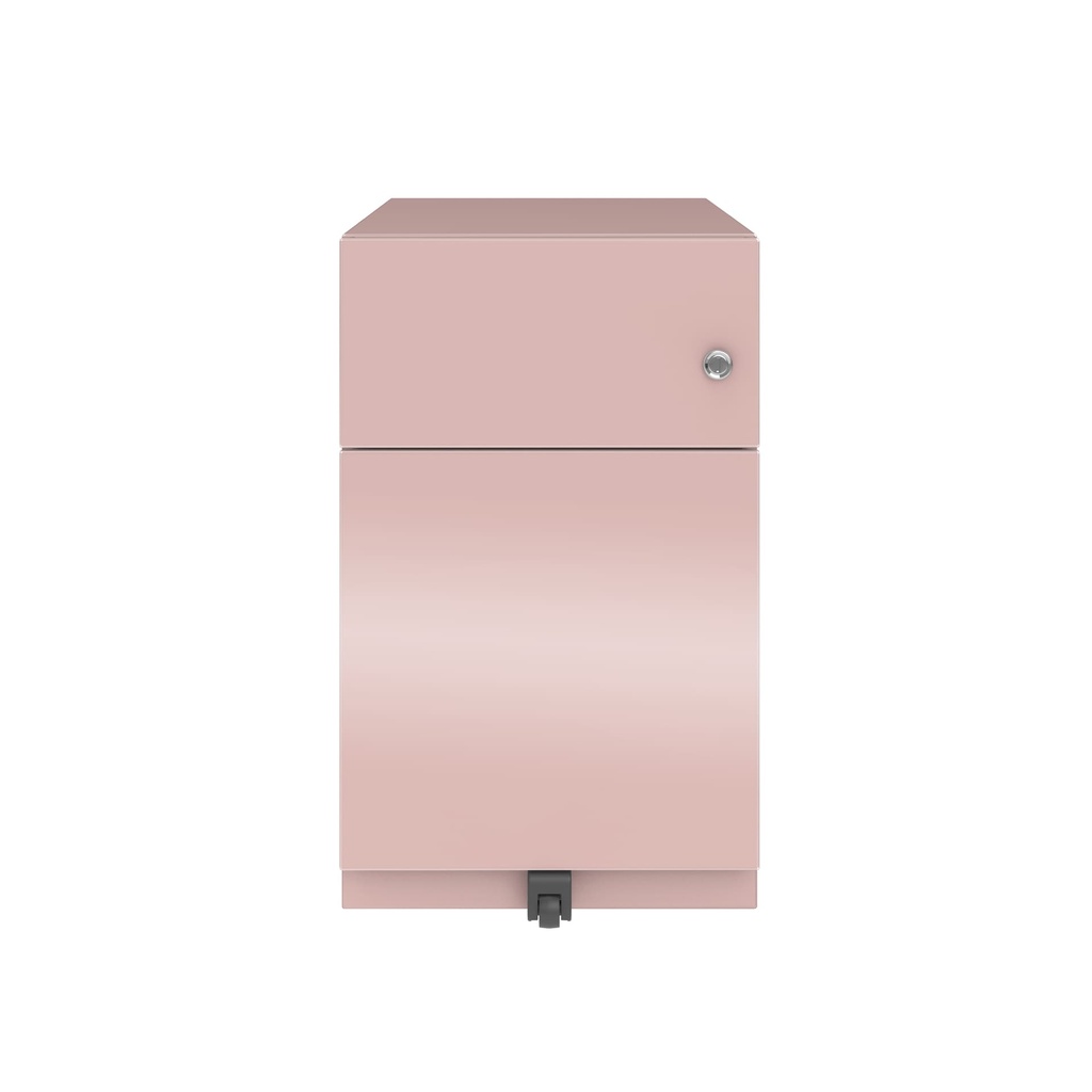 Cajonera móvil Bisley Note con 1 cajón personal y 1 de archivo en color rosa