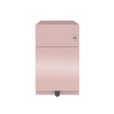 Cajonera móvil Bisley Note con 1 cajón personal y 1 de archivo en color rosa