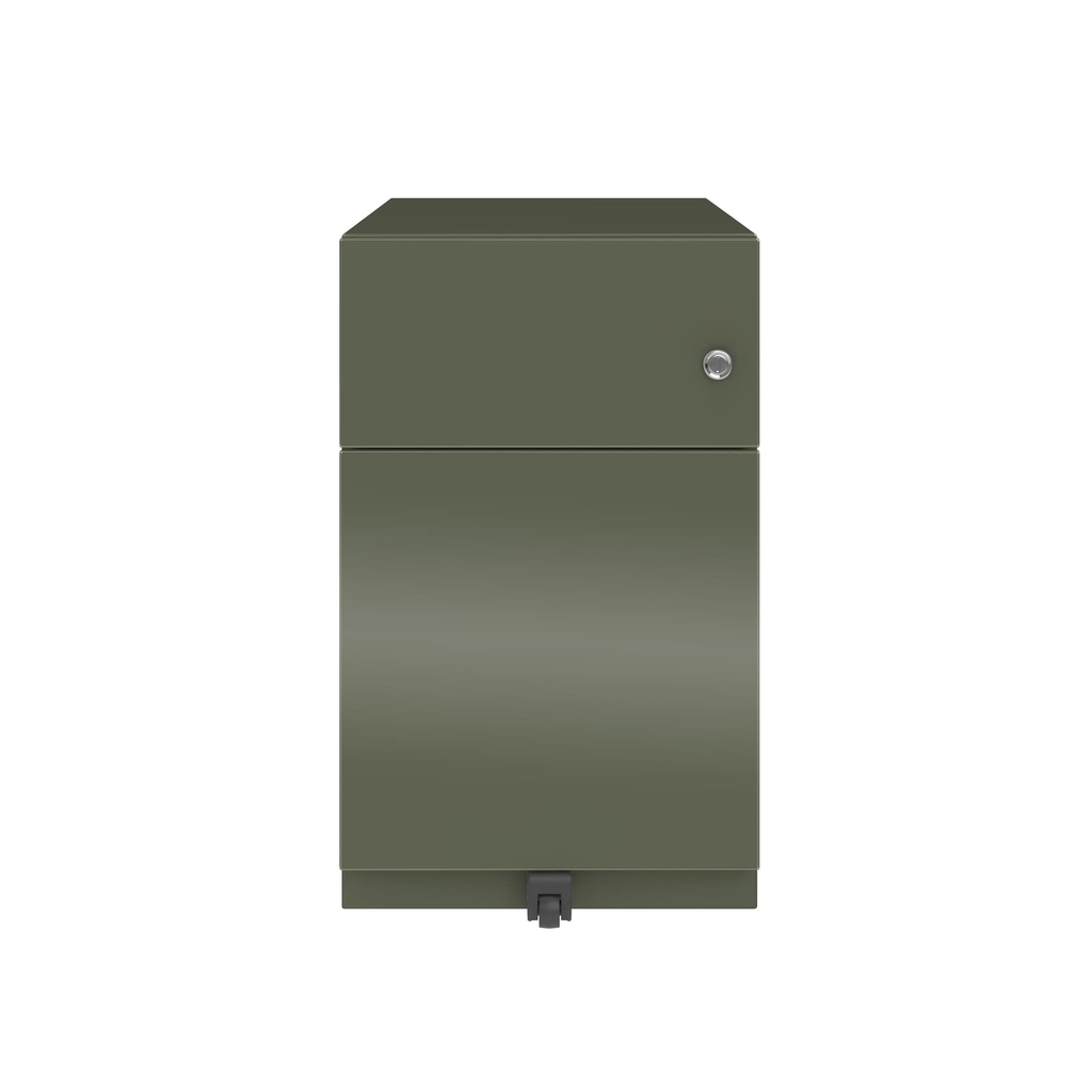 Cajonera móvil Bisley Note con 1 cajón personal y 1 de archivo en color verde oscuro