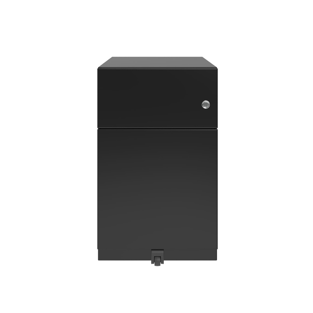 Cajonera móvil Bisley Note con 1 cajón personal y 1 de archivo en color negro