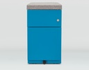 Cajonera móvil Bisley Note con 1 cajón personal y 1 de archivo en color azul con encimera tapizada