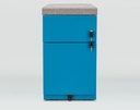 Cajonera móvil Bisley Note con 1 cajón personal y 1 de archivo en color azul con encimera tapizada y llaves