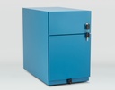 Cajonera móvil Bisley Note con 1 cajón personal y 1 de archivo en color azul con llaves