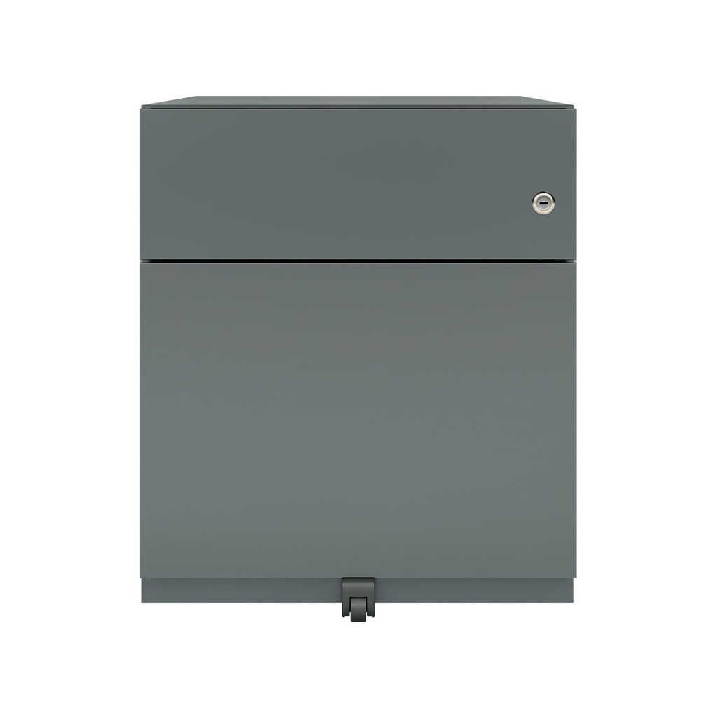 Cajonera móvil Bisley Note con 1 cajón personal y 1 de archivo color plata