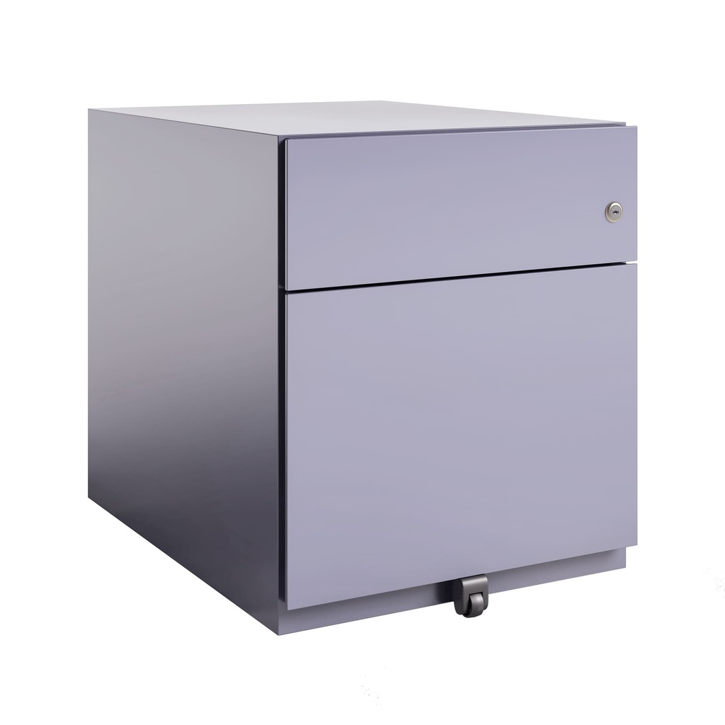 Cajonera móvil Bisley Note con 1 cajón personal y 1 de archivo color lila