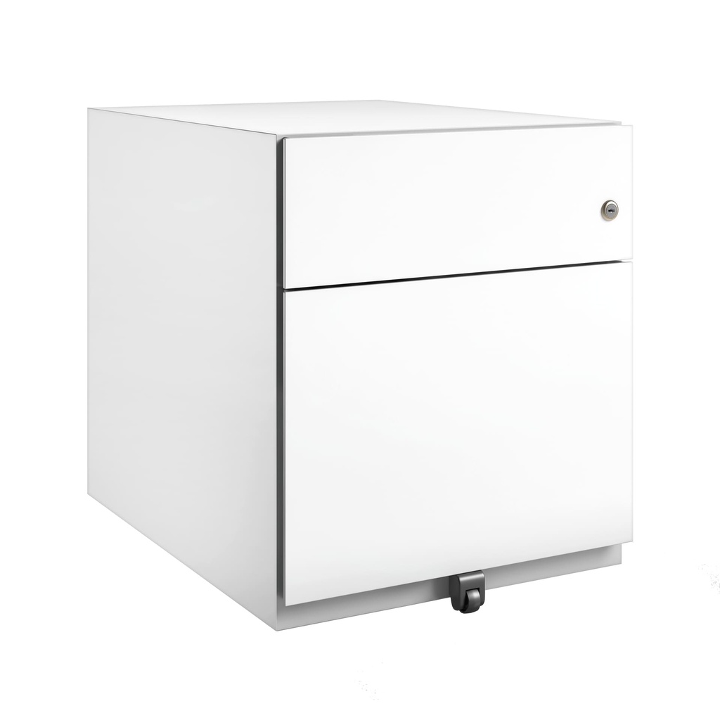 Cajonera móvil Bisley Note con 1 cajón personal y 1 de archivo color blanco tráfico