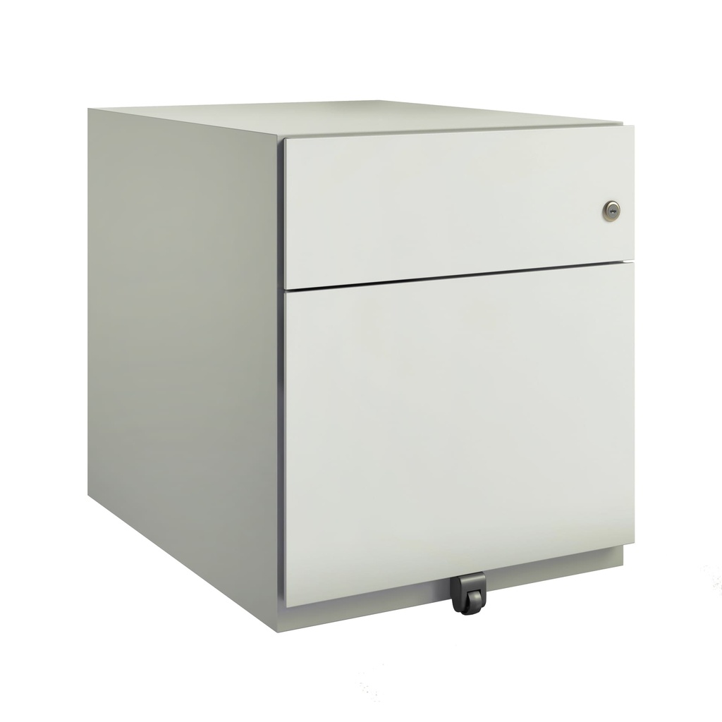Cajonera móvil Bisley Note con 1 cajón personal y 1 de archivo color gris claro
