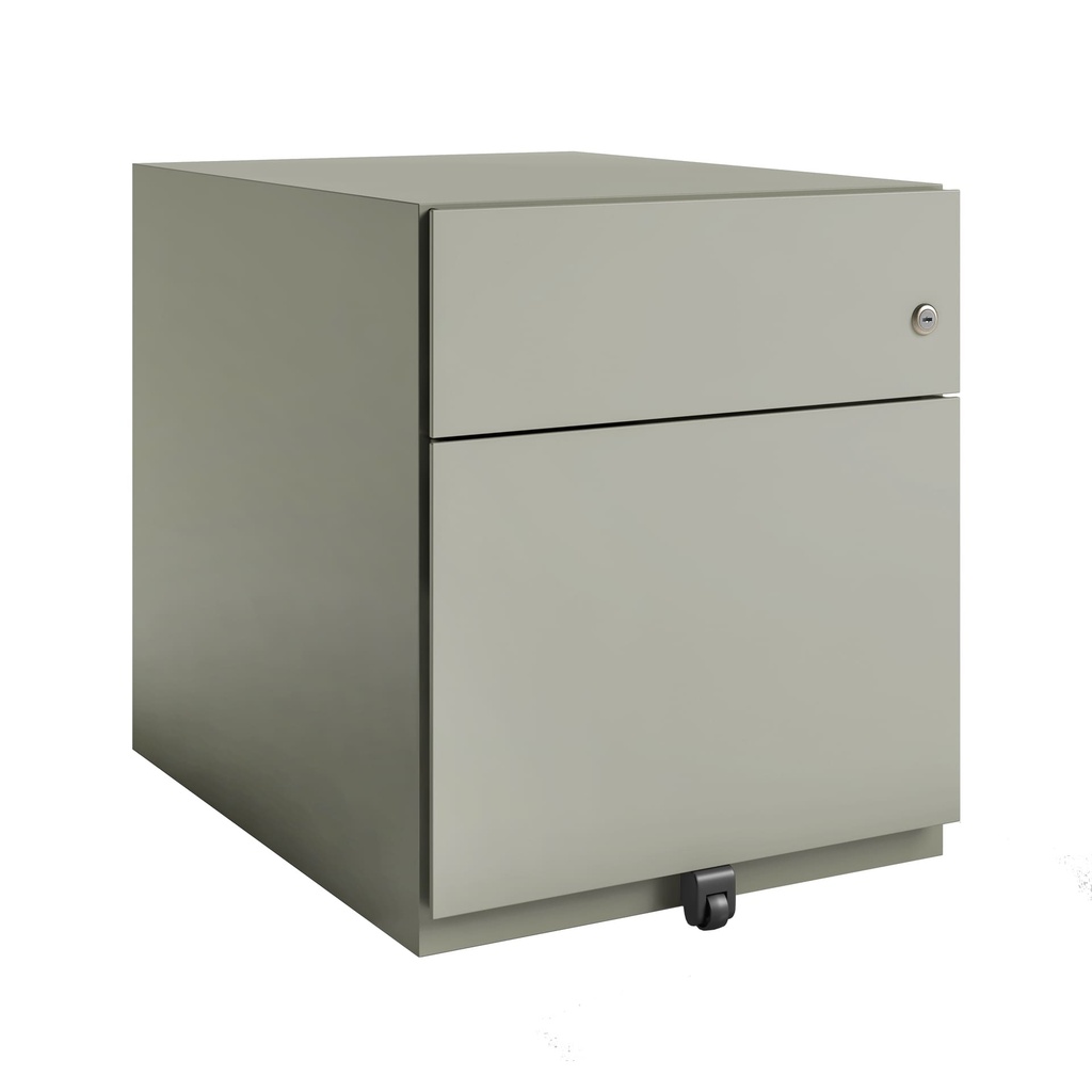 Cajonera móvil Bisley Note con 1 cajón personal y 1 de archivo color gris oscuro