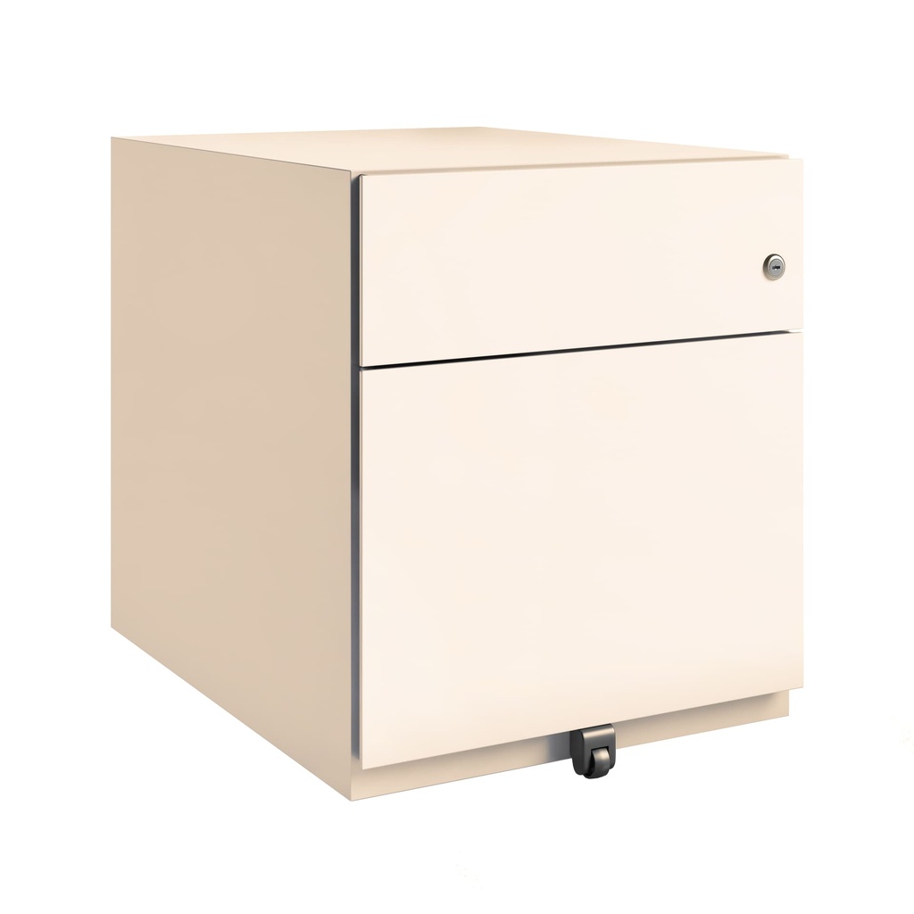 Cajonera móvil Bisley Note con 1 cajón personal y 1 de archivo color blanco tiza